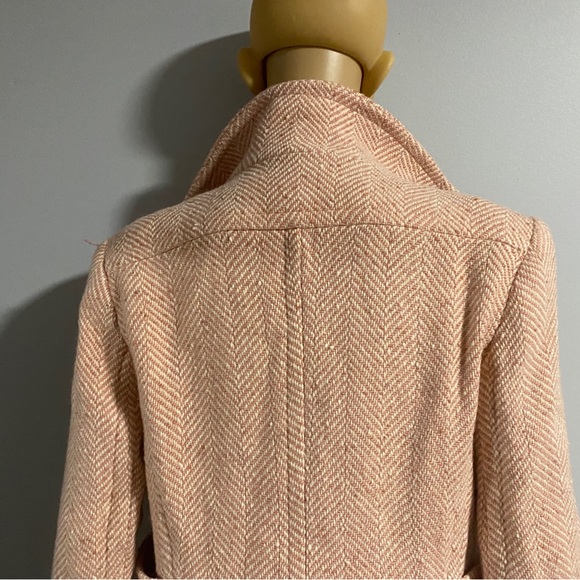 Victoria's Secret Moda international Pink and white Wool Blend Overcoat Peacoat - Picture 2 of 10